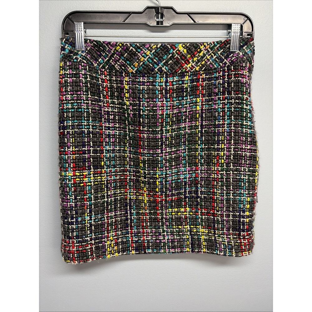 Loft Tweed Pencil Skirt Size 2P Multi Color Straight Career Preppy Chic Modern